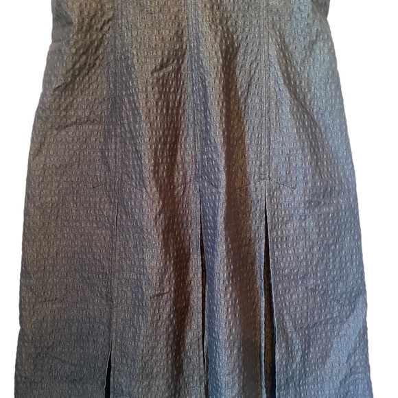 W by Worrh Navy Blue Textured Short Sleeve Zipper Front Dress - Picture 5 of 13